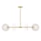 Designers Fountain Sky Fall 60 Watt 4-Light Brushed Gold Contemporary Island Light with Etched Fluted Glass Shades D311C-IS-BG - alternate 1